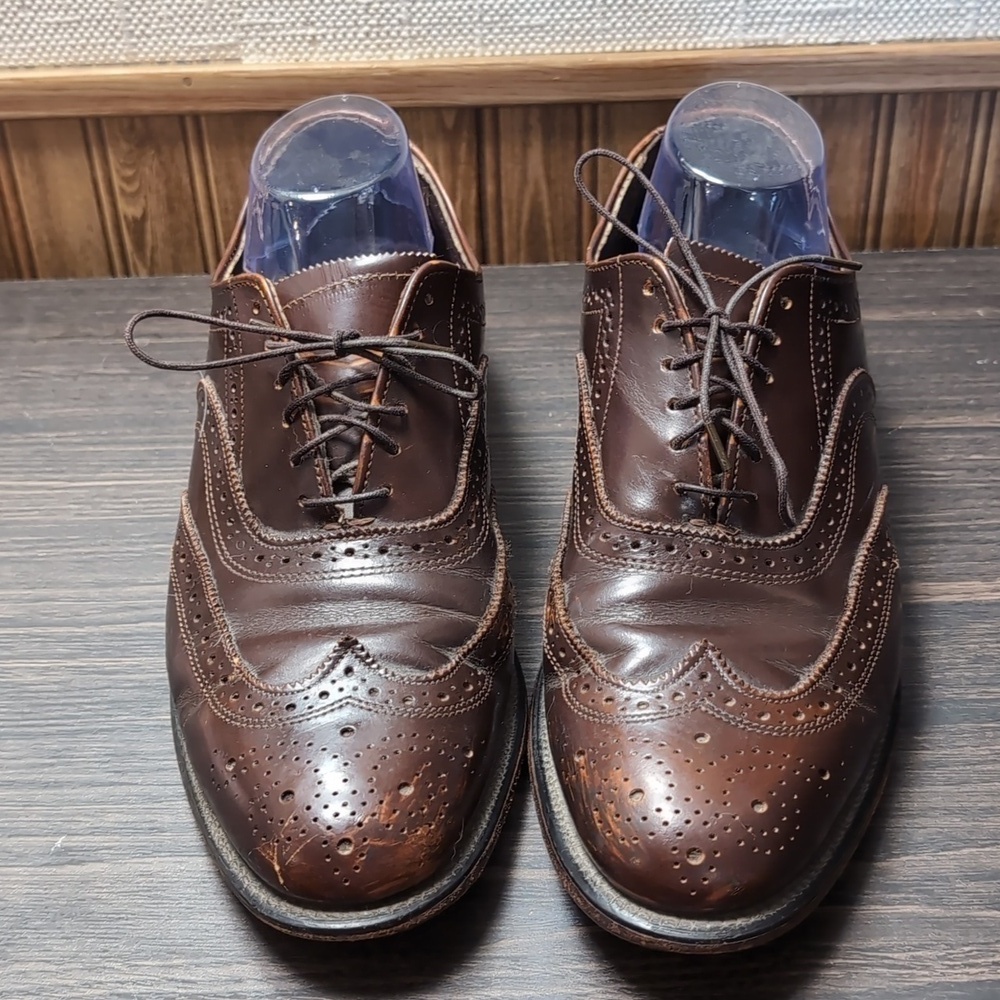 Executive Imperial Brown Brogue Wingtip Oxford Shoes Size 9.5 D - Picture 4 of 6